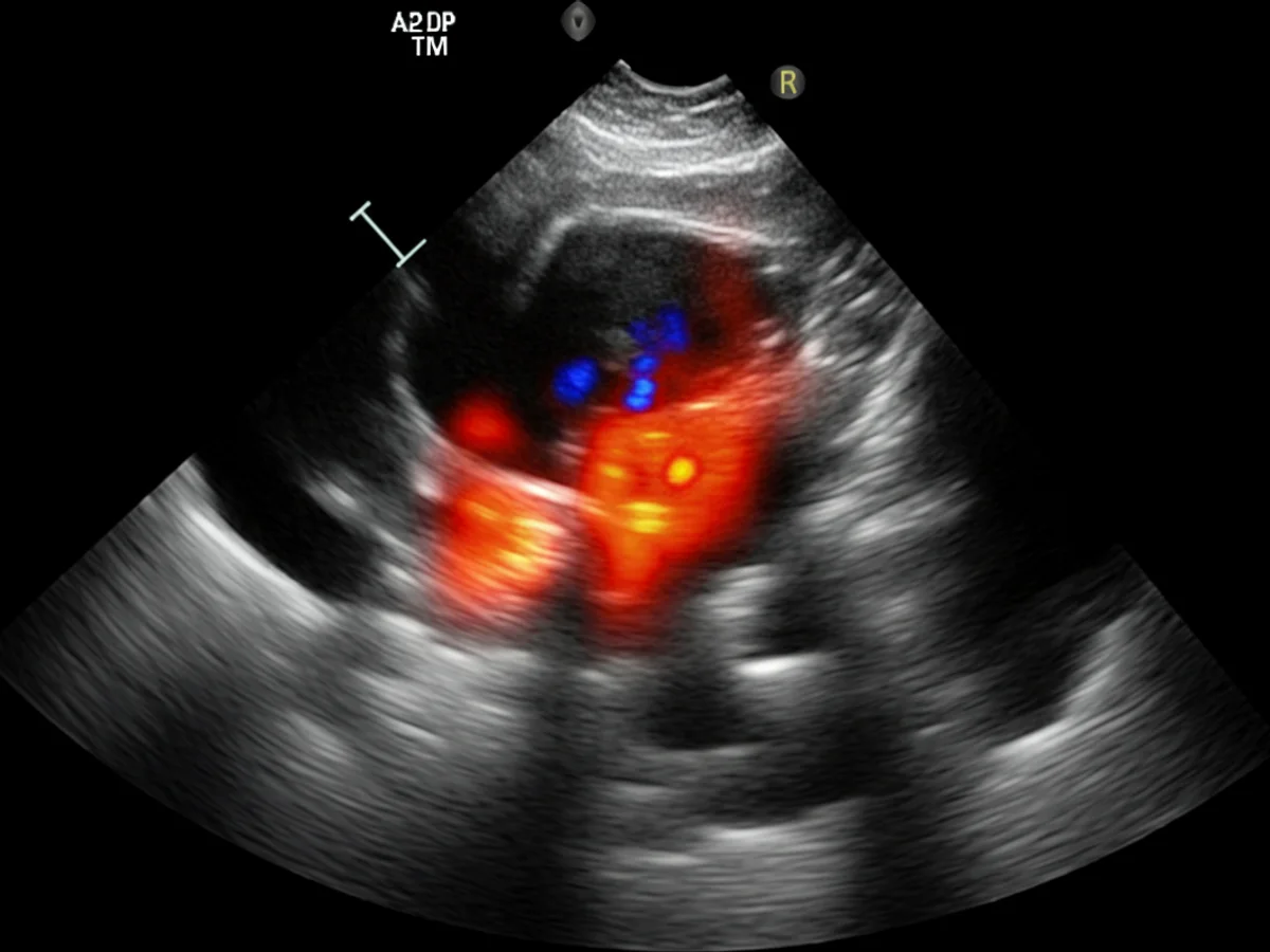 Ultraschallbild einer entzndeten Milz bei einem an Anaplasmose erkrankten Hund.